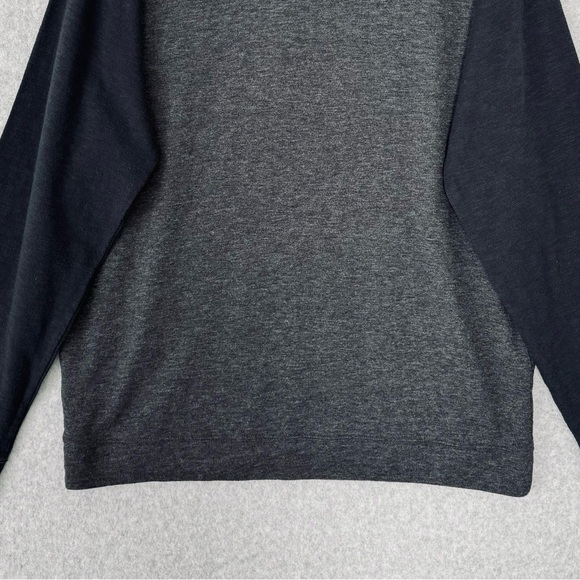 Vince Pullover Hoodie Mens Large Gray Navy Blue Double Knit Long Sleeve Pocket - Picture 9 of 15